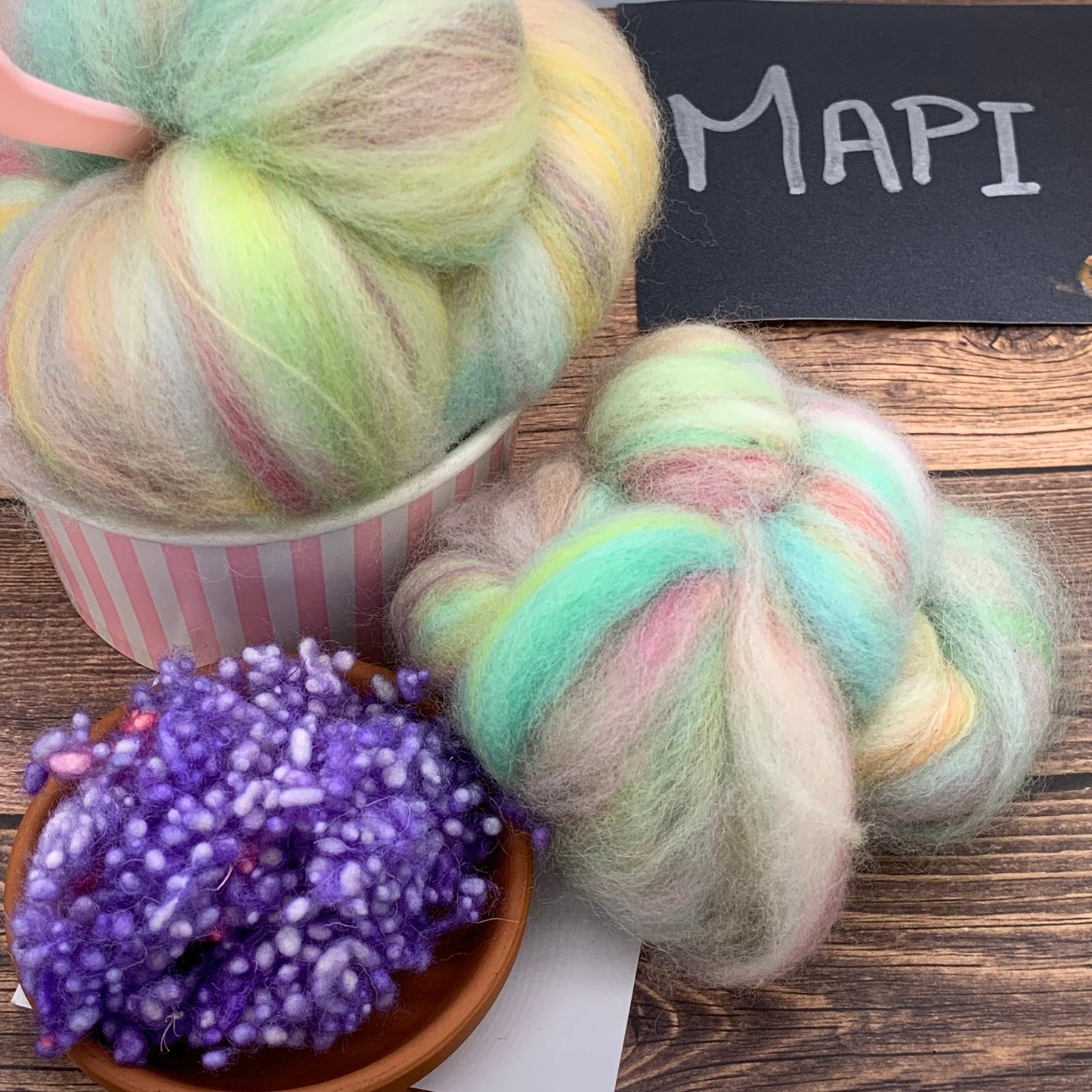 Fibres Bonbon sucré à filer - Mérinos 19 microns